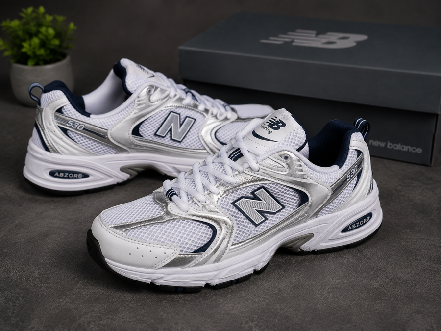 New Balance 530 Premium Mirror رجالي أبيض وفضي – MR530SG  | TR202