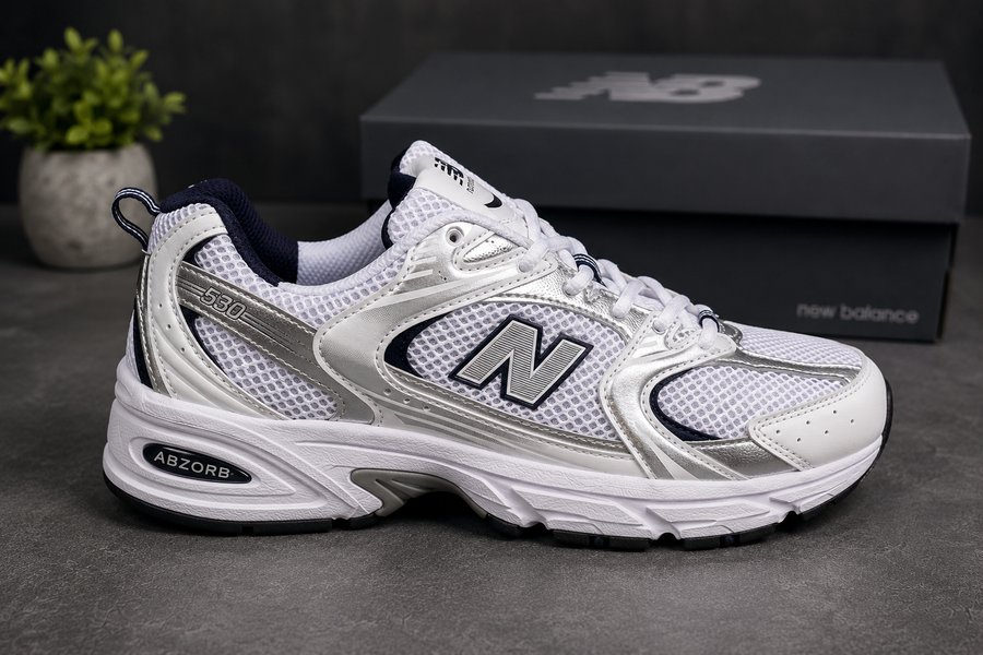 New Balance 530 Premium Mirror رجالي أبيض وفضي – MR530SG  | TR202