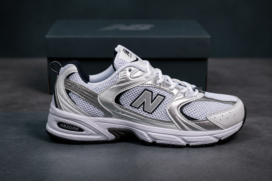 New Balance 530 Premium Mirror رجالي أبيض وفضي – MR530SG  | TR202