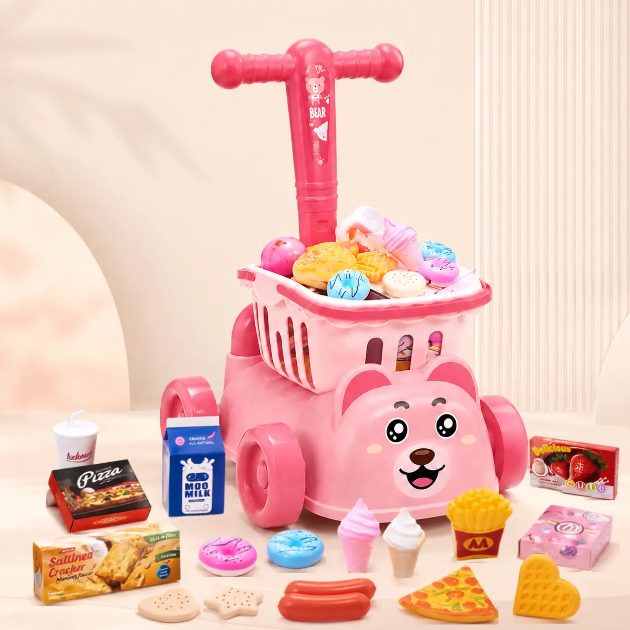 عربة الدب للتسوق  | Bear Cart Food Set