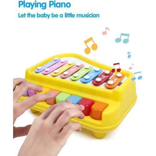 بيانو أطفال 2 في 1 مع إكسيليفون وطبول | لعبة موسيقية تعليمية متعددة الوظائف