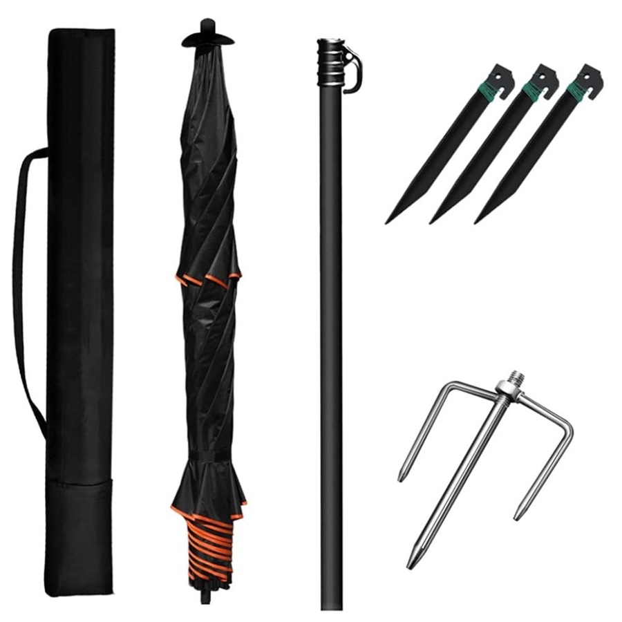 مظلة شاطئ كبيرة قابلة للإمالة – للتخييم والصيد والحماية من الشمس -Large Tilting Beach Umbrella – for Camping, Fishing & Sun Protection