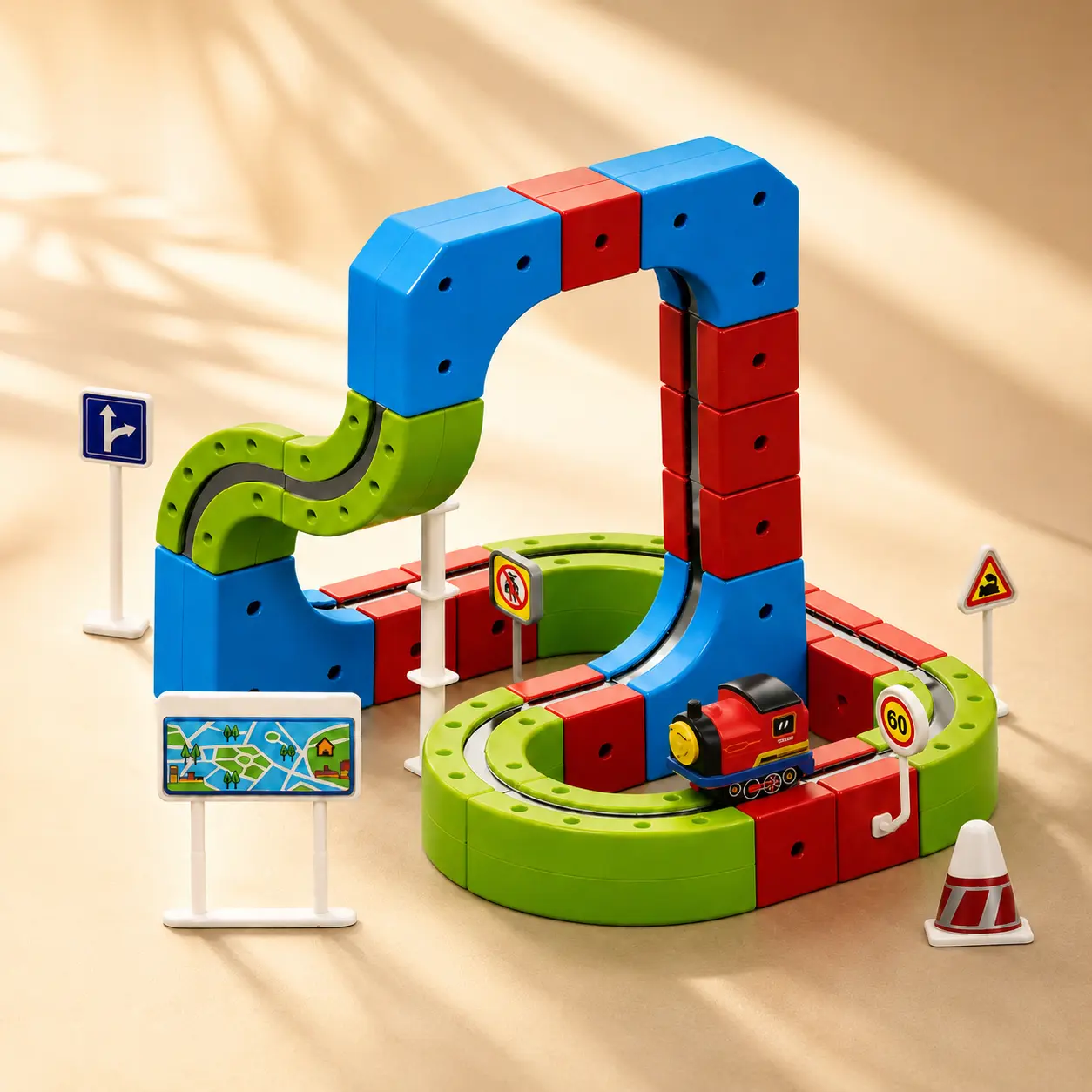 مسار القطار الكلاسيك المغناطيسي – 57 قطعة | Classic Magnetic Train Track Builder – 57 Pieces