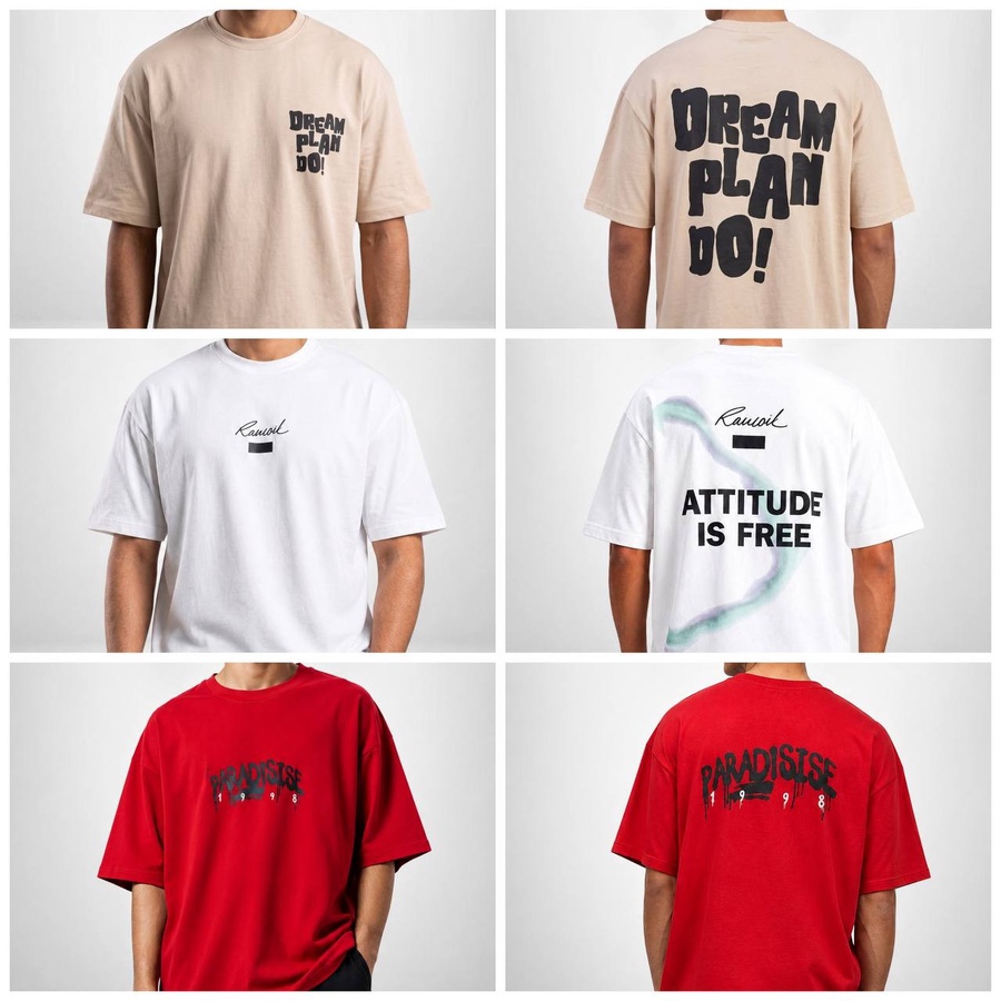 تيشيرت اوفر سايز قطن Si5 | تصميم عصري وخامة مريحة للجنسين