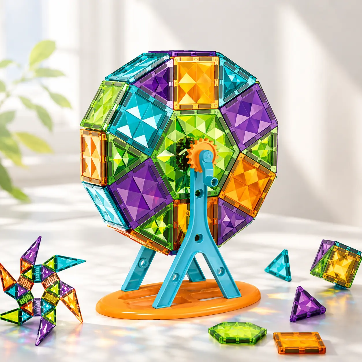 مكعبات البناء المغناطيسية بسطح دايموند 63 قطعة | Diamond Surface Magnetic Building Blocks