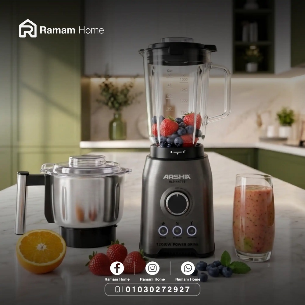 خلاط ومطحنة أرشيا ديجيتال 2 في 1 زجاج بايركس 1200 واط - BL014-2716