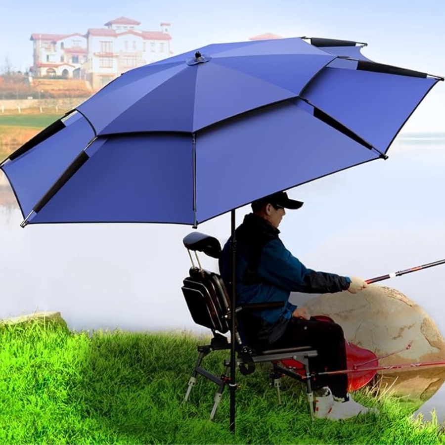 مظلة شاطئ كبيرة قابلة للإمالة – للتخييم والصيد والحماية من الشمس -Large Tilting Beach Umbrella – for Camping, Fishing & Sun Protection