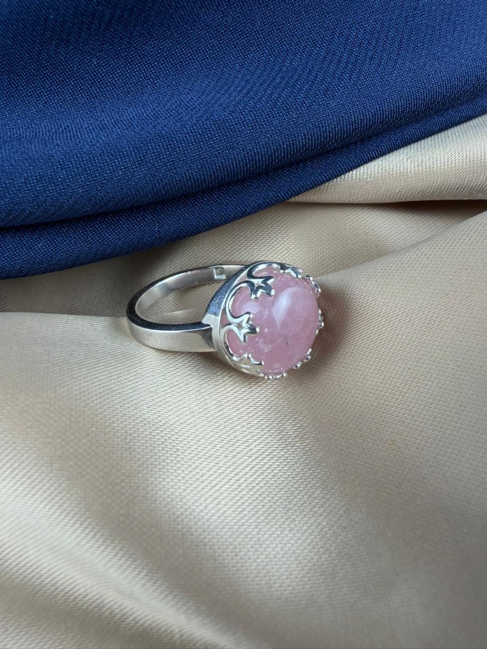  Rose Quartz 925 Silver Ring