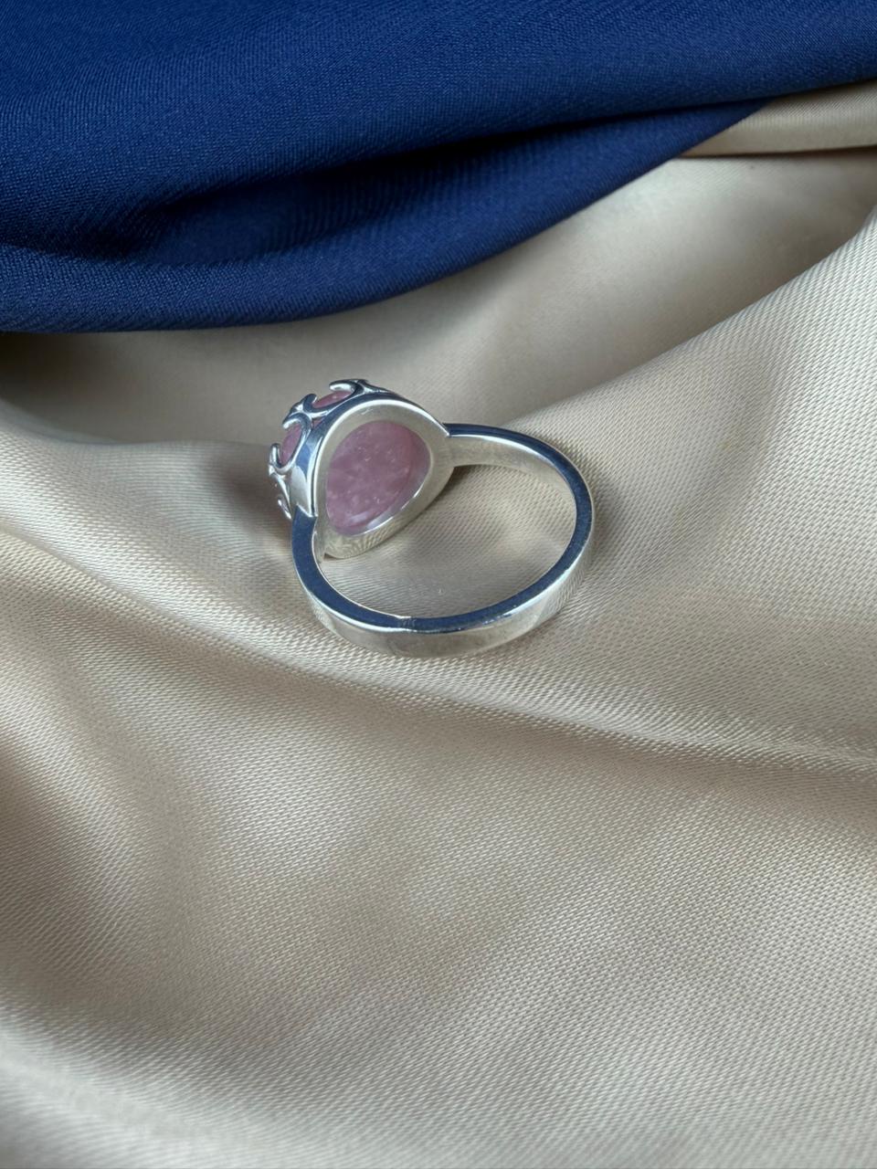  Rose Quartz 925 Silver Ring