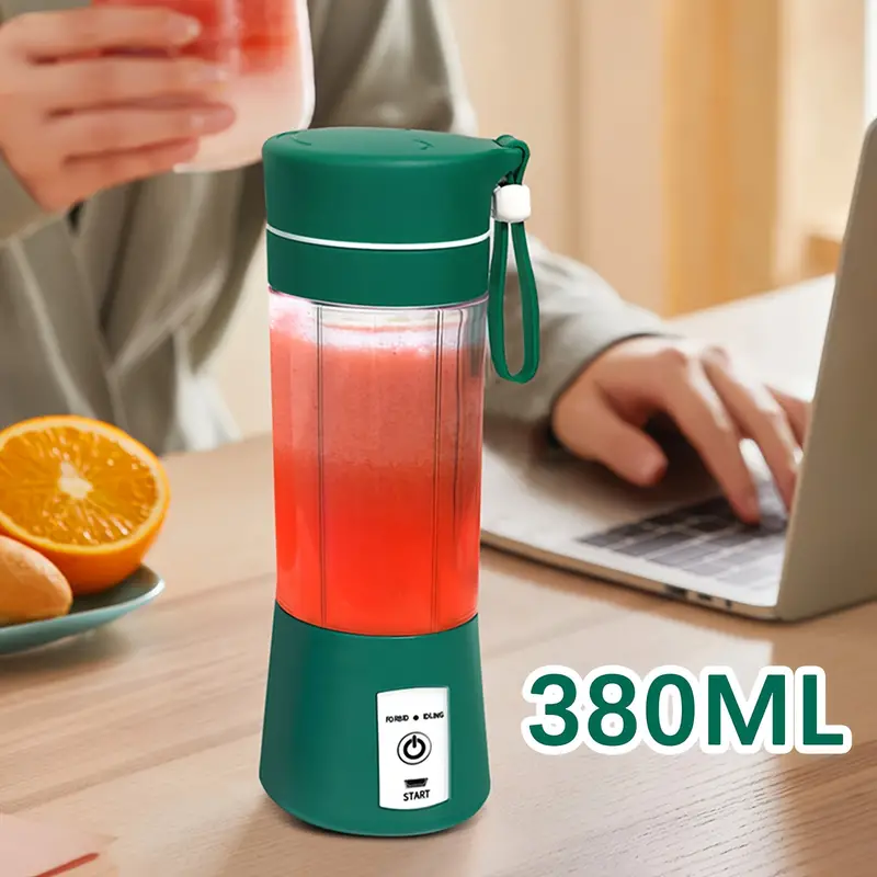 خلاط الفواكه والعصائر المحمول بشاحن USB ومصفاة مدمجة - سعة 380 مل