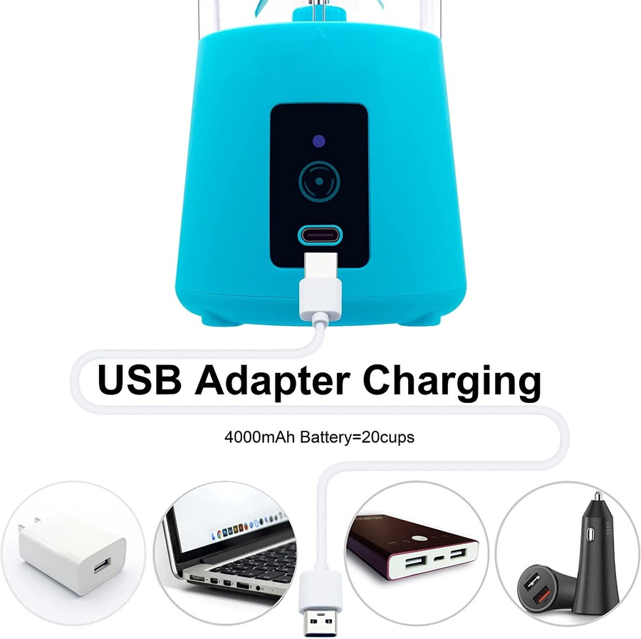 خلاط الفواكه والعصائر المحمول بشاحن USB ومصفاة مدمجة - سعة 380 مل