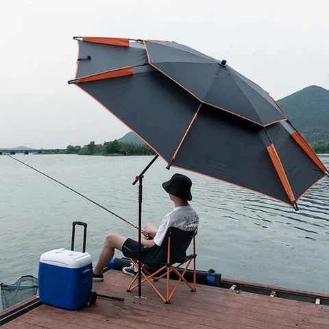 مظلة شاطئ كبيرة قابلة للإمالة – للتخييم والصيد والحماية من الشمس -Large Tilting Beach Umbrella – for Camping, Fishing & Sun Protection