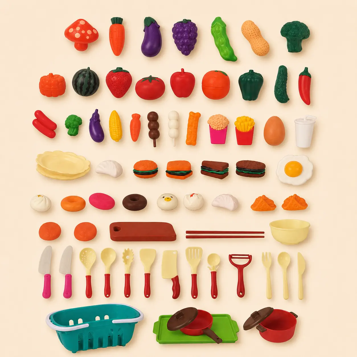 طقم الشيف الصغير للتقطيع وتحضير الوجبات - 69 قطعة | Rich Cuisine Cutting Play Set