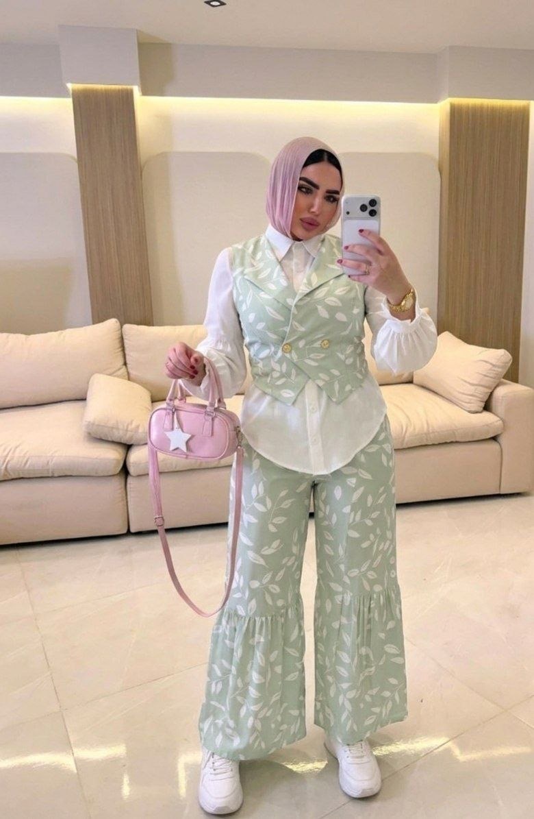 سوت ٣ قطع بنطلون وايت ليج