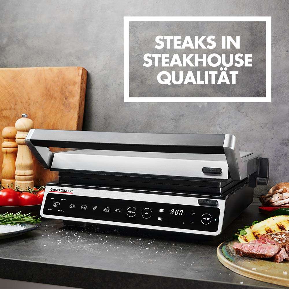 شواية وجريل كهربائي جاستروباك سمارت 2000 وات – شواية لحوم ذكية تفتح 180 درجة | Gastroback BBQ Advanced 42542