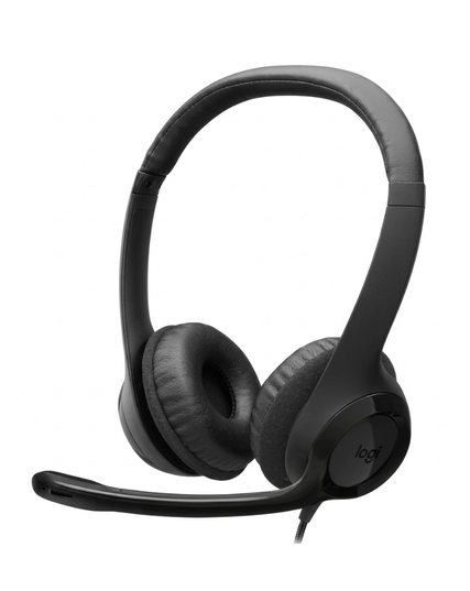 Logitech H390 Wired USB Computer Headset with Noise-Canceling Mic (Black)