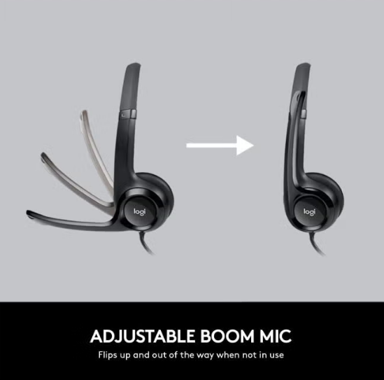 Logitech H390 Wired USB Computer Headset with Noise-Canceling Mic (Black)