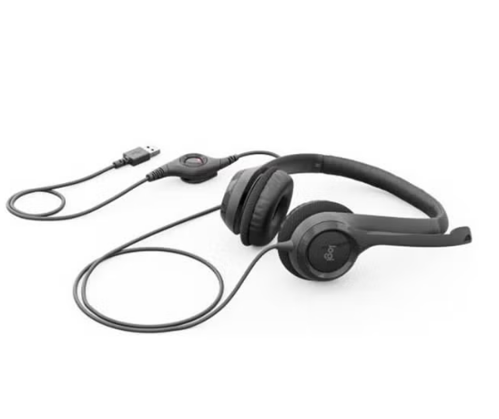 Logitech H390 Wired USB Computer Headset with Noise-Canceling Mic (Black)