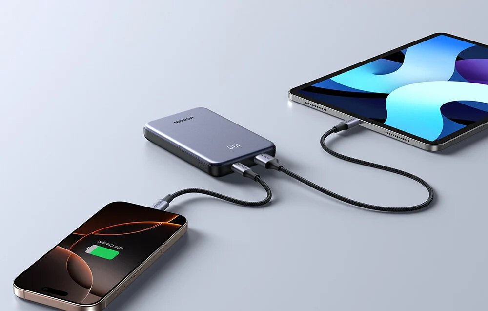 باور بانك يوجرين 10000 مللي أمبير 20 واط مع كابل مدمج -UGREEN 10000mAh 20W Power Bank with Built-in Cable - PB526 (ضمان 24 شهر)