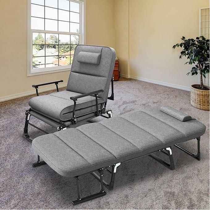 Folding Camping Lounge Chair with Headrest | كرسي استرخاء قابل للطي للتخييم