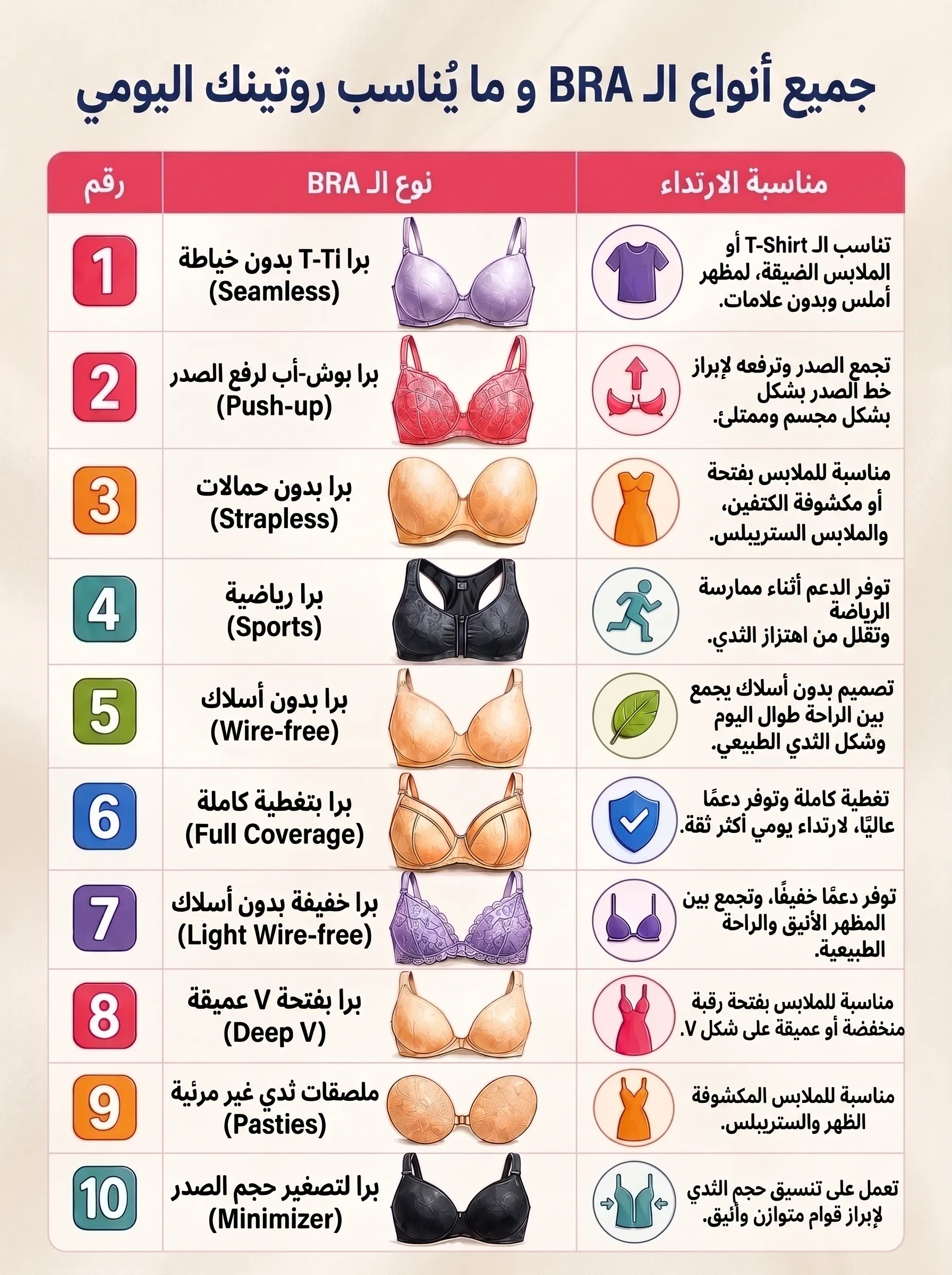 📌 إرشادات مهمة ليكي قبل اختيار مقاس البرا 🤍