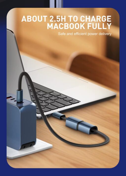 لادنيو فاست تشارجر داتا كابل( تايب سي – تو – تايب سي)(2 في 1 شحن وإرسال ونقل بيانات) - LDNIO Fast Charging Data Cable (Type-C To Type-C) ( 2 In 1 Charging and Transmission) (25 C.M) (65W) LC-23c