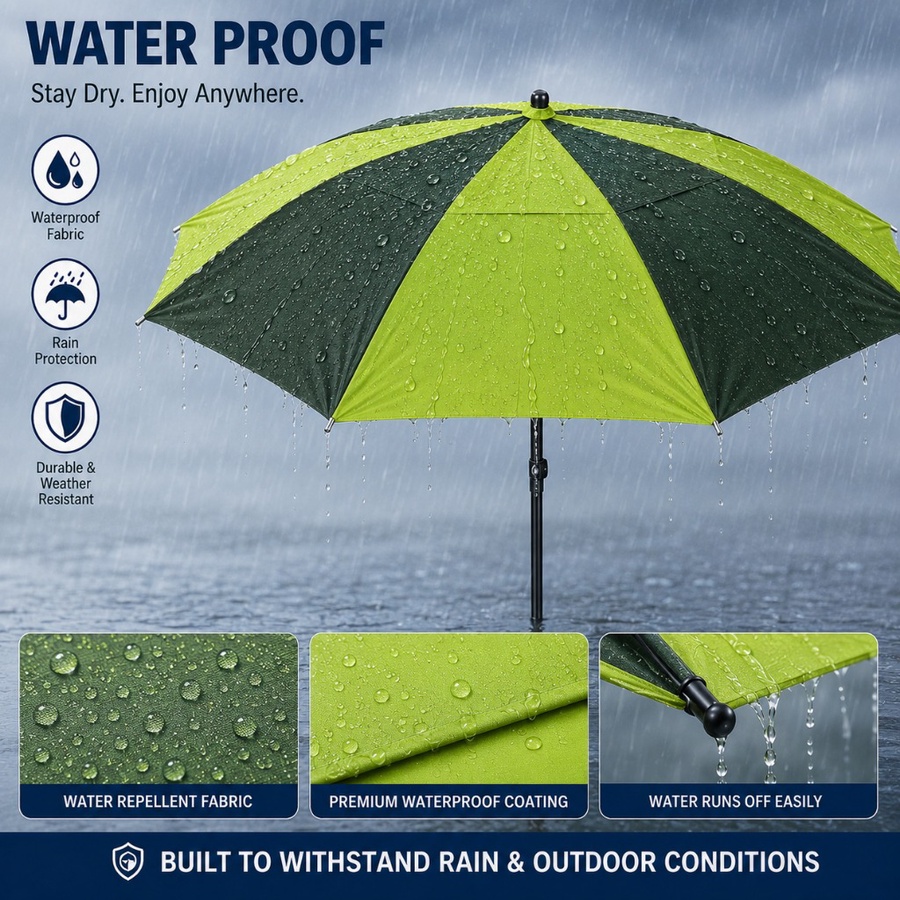 Tilting Beach Umbrella – for Camping, Fishing & Sun Protection - مظلة شاطئ قابلة للإمالة – للتخييم والصيد والحماية من الشمس