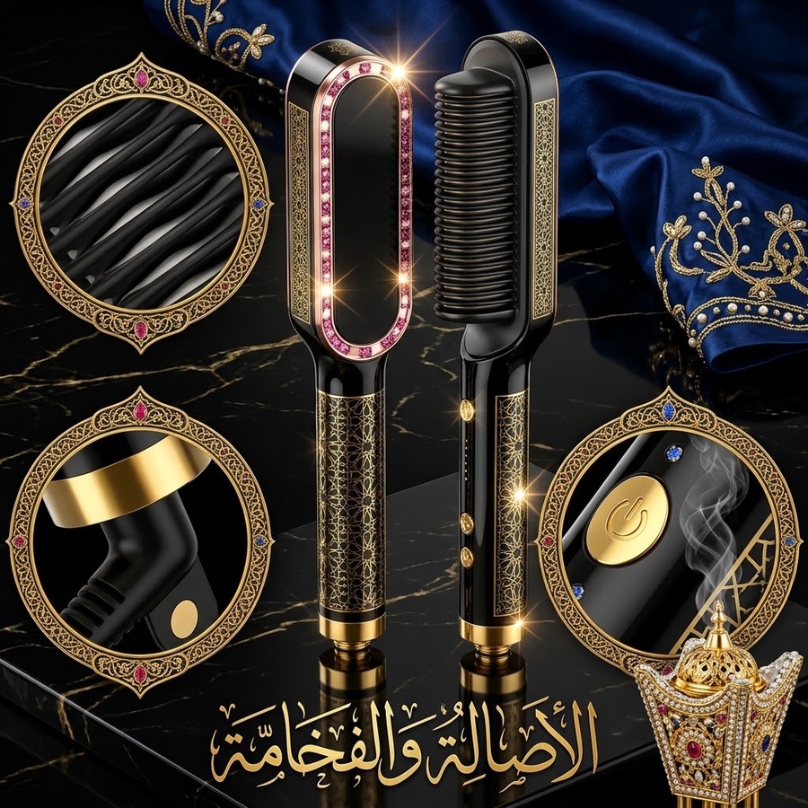 المشط الحراري الاحترافي بشرائح السيراميك لتصفيف وفرد الشعر (Ceramic Hair Straightener Comb)