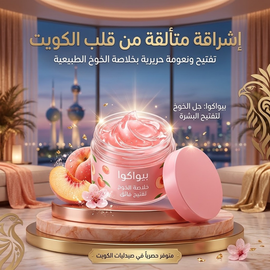 مقشر الجسم والوجه بخلاصة الخوخ والكولاجين لتفتيح وتجديد البشرة
