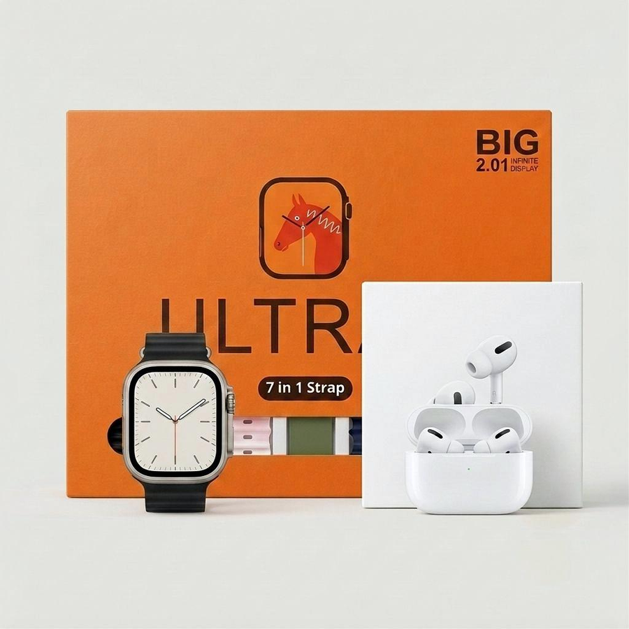 عرض التوفير 2*1 - الساعه Ultra 3 ال7 استراب + السماعه Airpods pro 2 2026