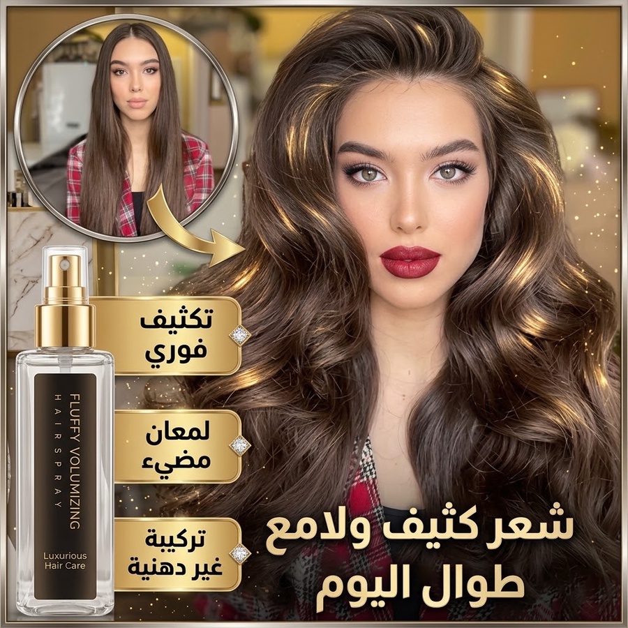 بخاخ تكثيف وزيادة حجم الشعر فلافلي Fluffy™ الكوري - لكثافة ولمعان فوري