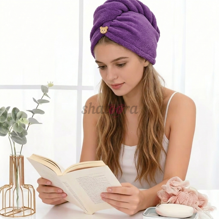 Premium Microfiber Hair Towel Wrap, Light Purple