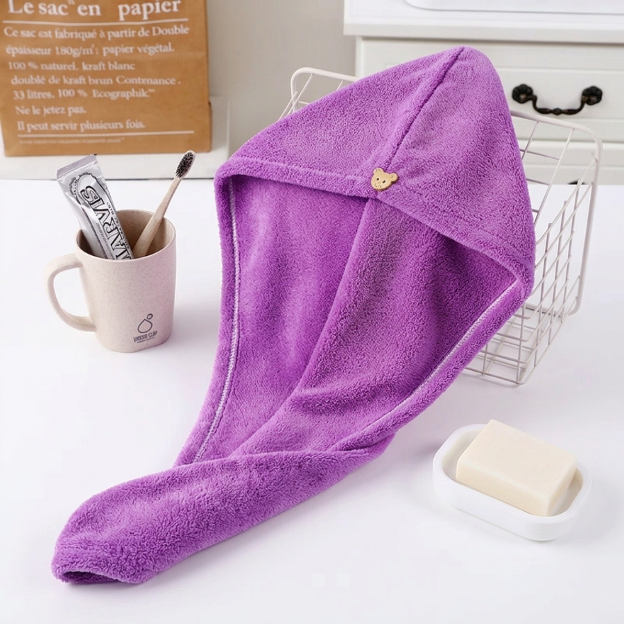 Premium Microfiber Hair Towel Wrap, Light Purple
