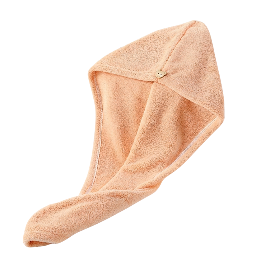 Premium Microfiber Hair Towel Wrap, Light Orange
