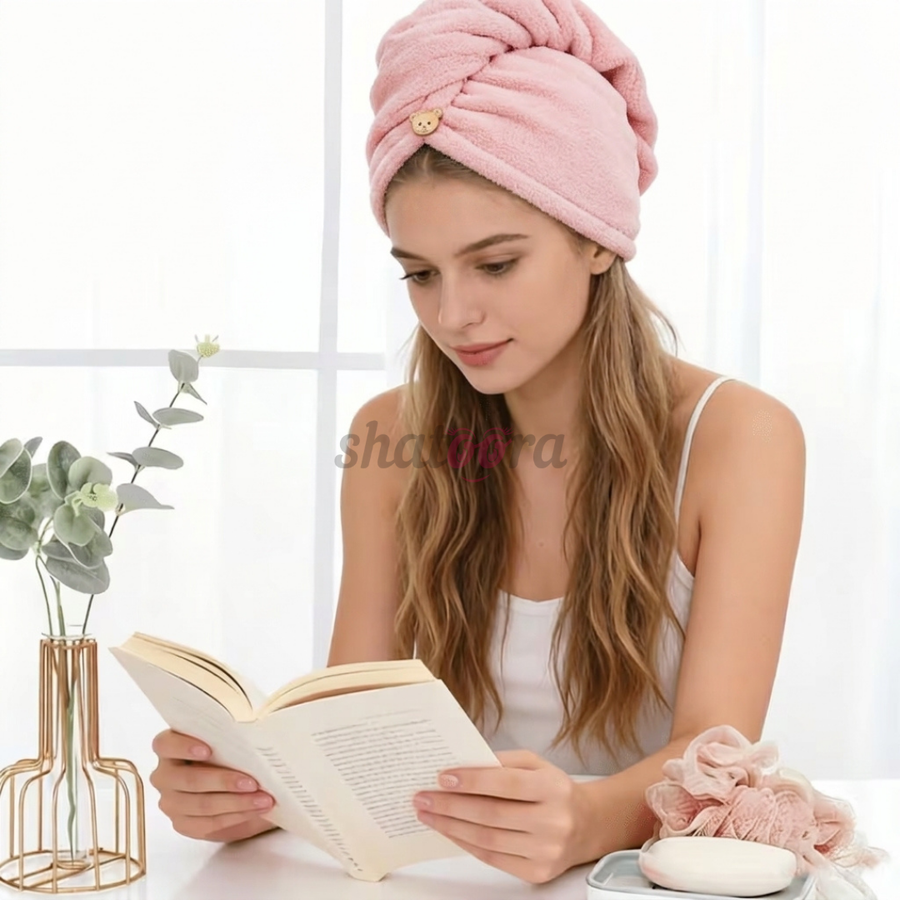 Premium Microfiber Hair Towel Wrap, Light Pink