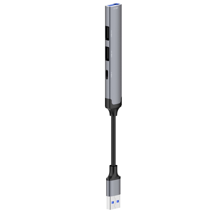 لادنيو ميني هاب 4 × 1 ( يو إس بي - تو - يو إس بي 3.0 × 1 + يو إس بي 2.0 × 2 + تايب سي 2.0 × 1) - LDNIO Mini Hub 4 in 1 (USB to USB 3.0 ×1 + USB 2.0 ×2 + Type C 2.0 × 1) (120 mm) DS-44C