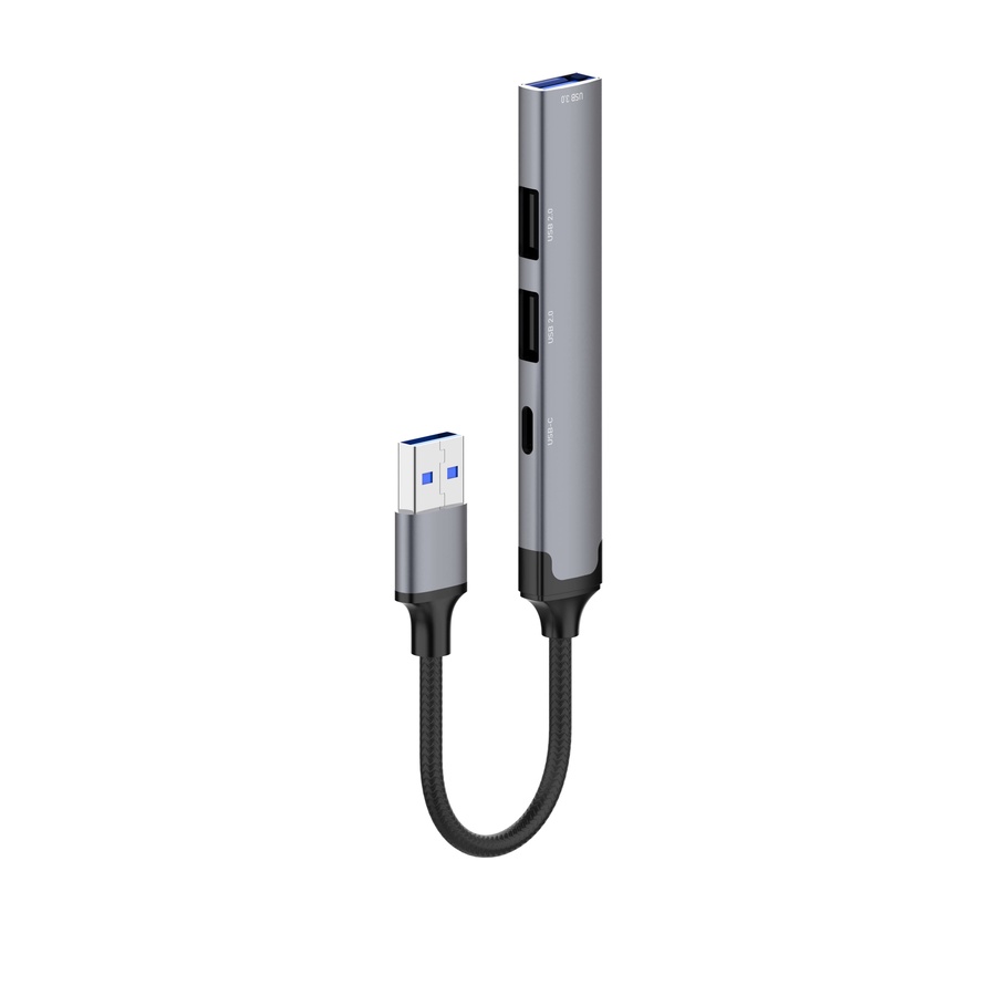 لادنيو ميني هاب 4 × 1 ( يو إس بي - تو - يو إس بي 3.0 × 1 + يو إس بي 2.0 × 2 + تايب سي 2.0 × 1) - LDNIO Mini Hub 4 in 1 (USB to USB 3.0 ×1 + USB 2.0 ×2 + Type C 2.0 × 1) (120 mm) DS-44C