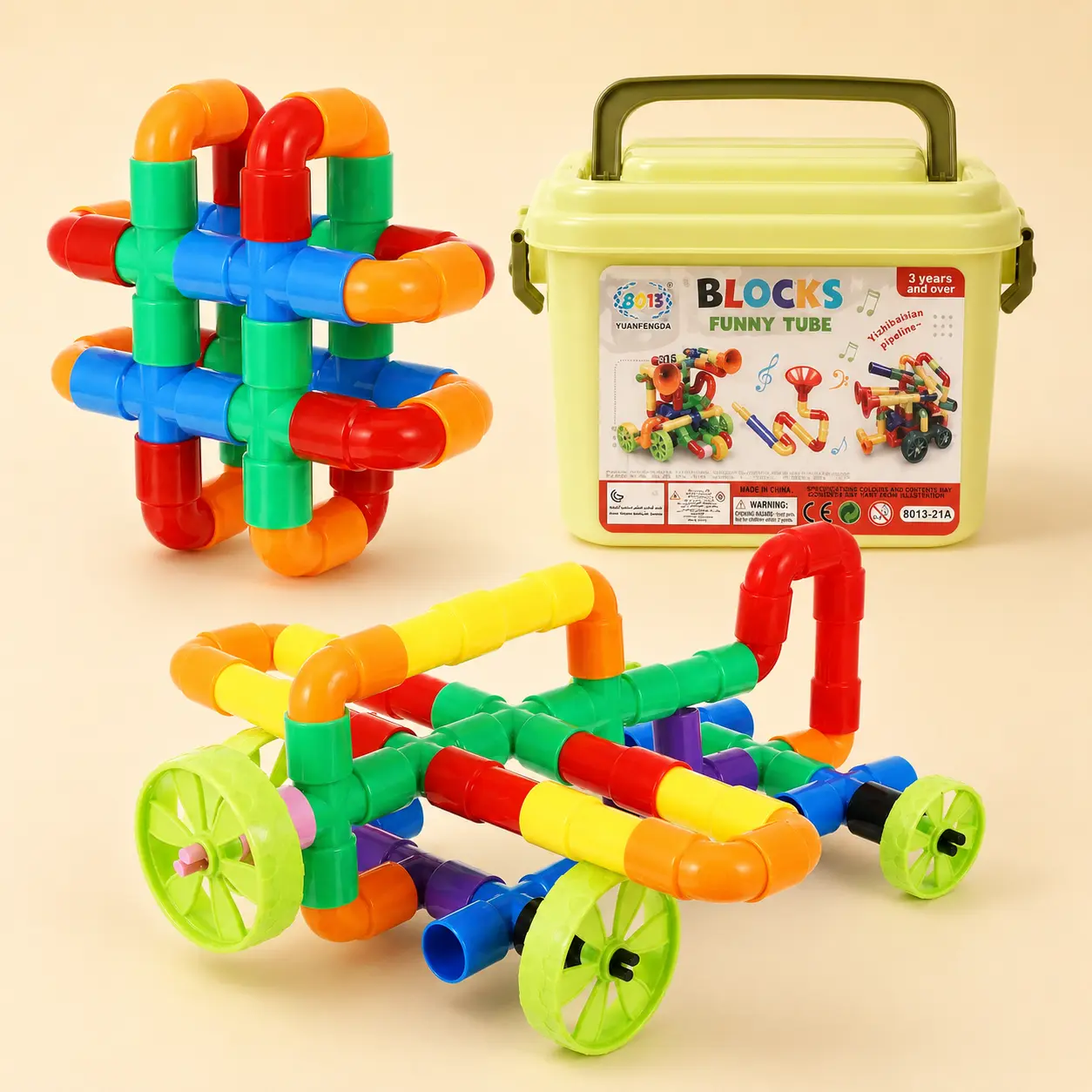 لعبة تركيب الأنابيب الإبداعية | Funny Tube Building Blocks Set