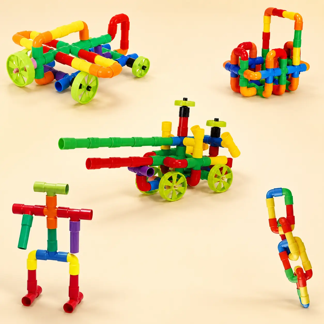 لعبة تركيب الأنابيب الإبداعية | Funny Tube Building Blocks Set
