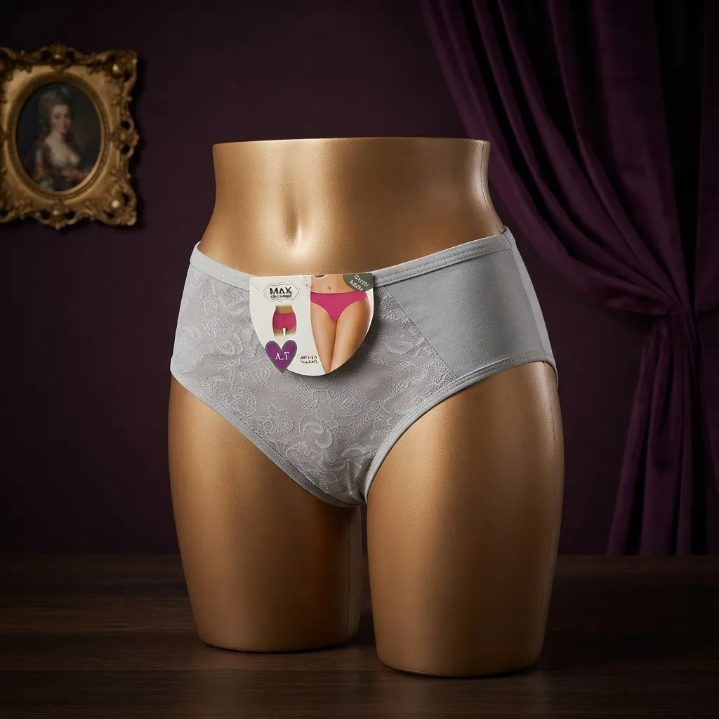 أندر نسائي قطني بتصميم جانب دانتيل أنيق (متعدد الألوان)