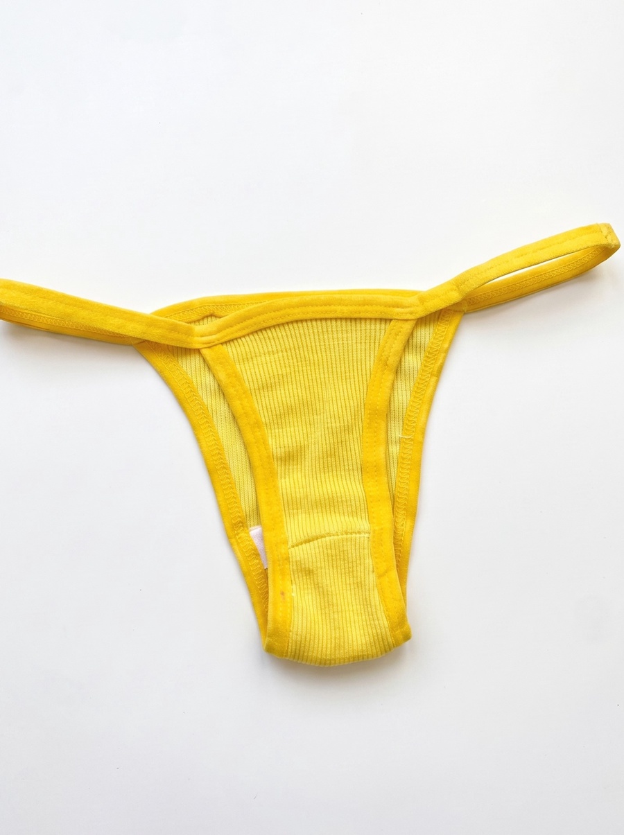 Ribbed Cotton Thong
