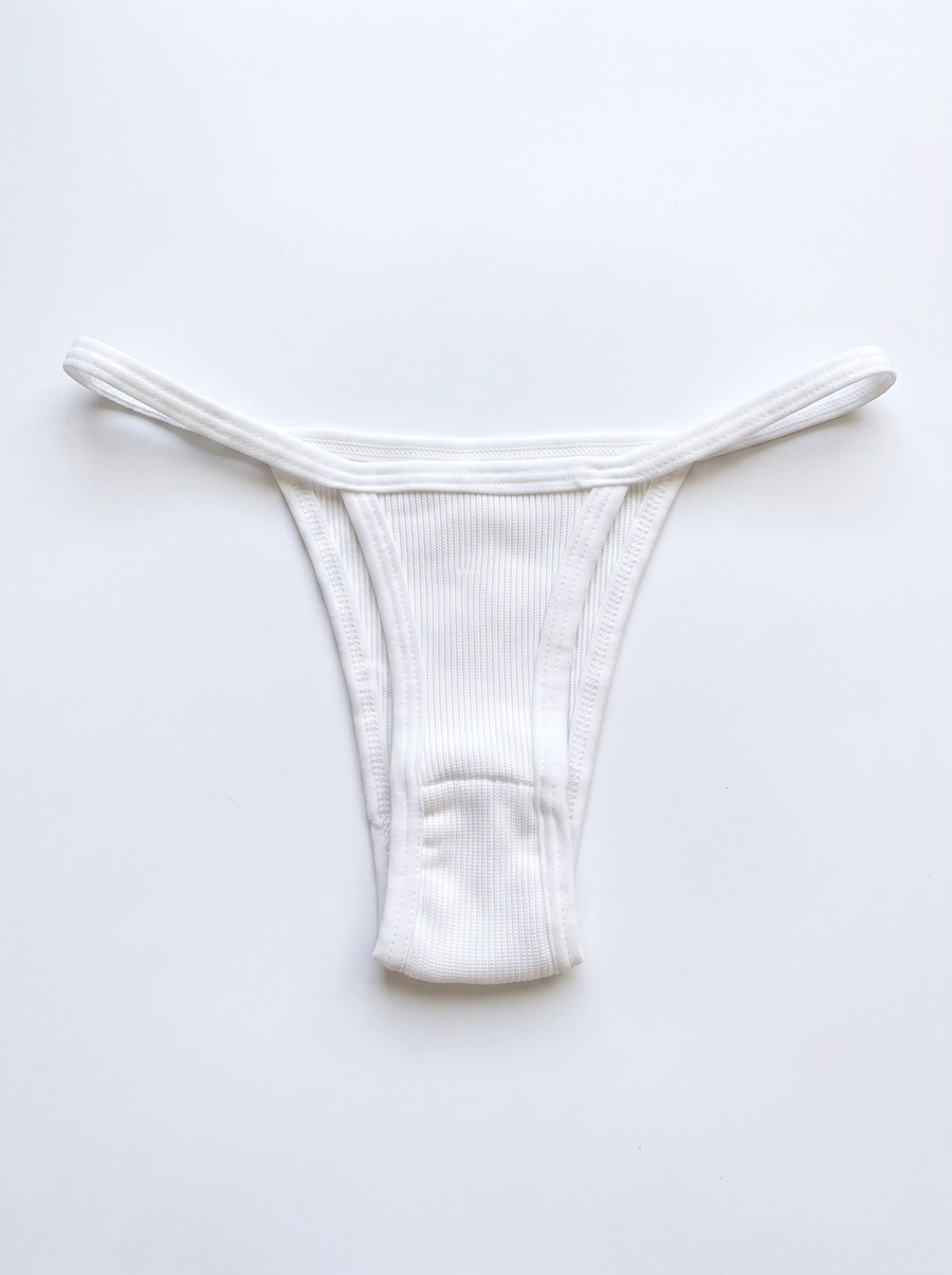 Ribbed Cotton Thong