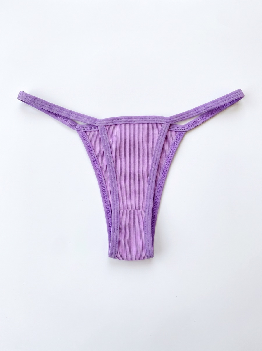 Ribbed Cotton Thong