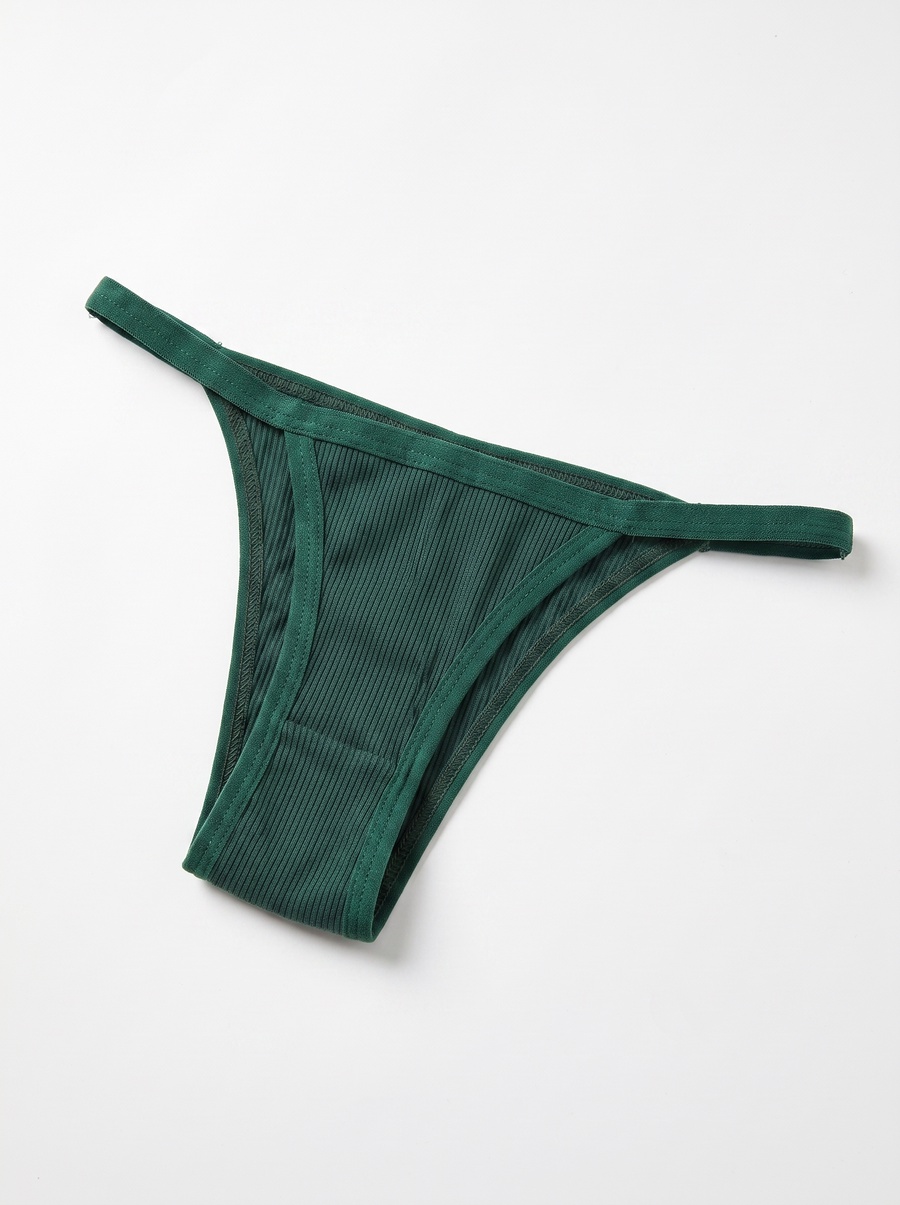 Ribbed Cotton Thong