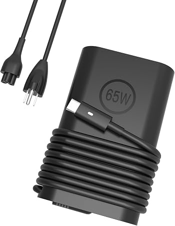 Dell 65W USB-C Laptop Charger for Latitude 5520 5420 5540 7420 5550 3540 e5430 5440 5530 7430 7440 3450 XPS 13 Chromebook Type C AC Power Adapter Cord