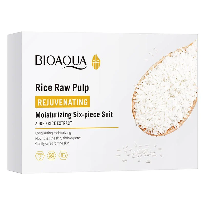 BIOAQUA - مجموعة لب الأرز الخام لتجديد البشرة
