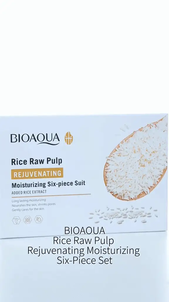 BIOAQUA - مجموعة لب الأرز الخام لتجديد البشرة