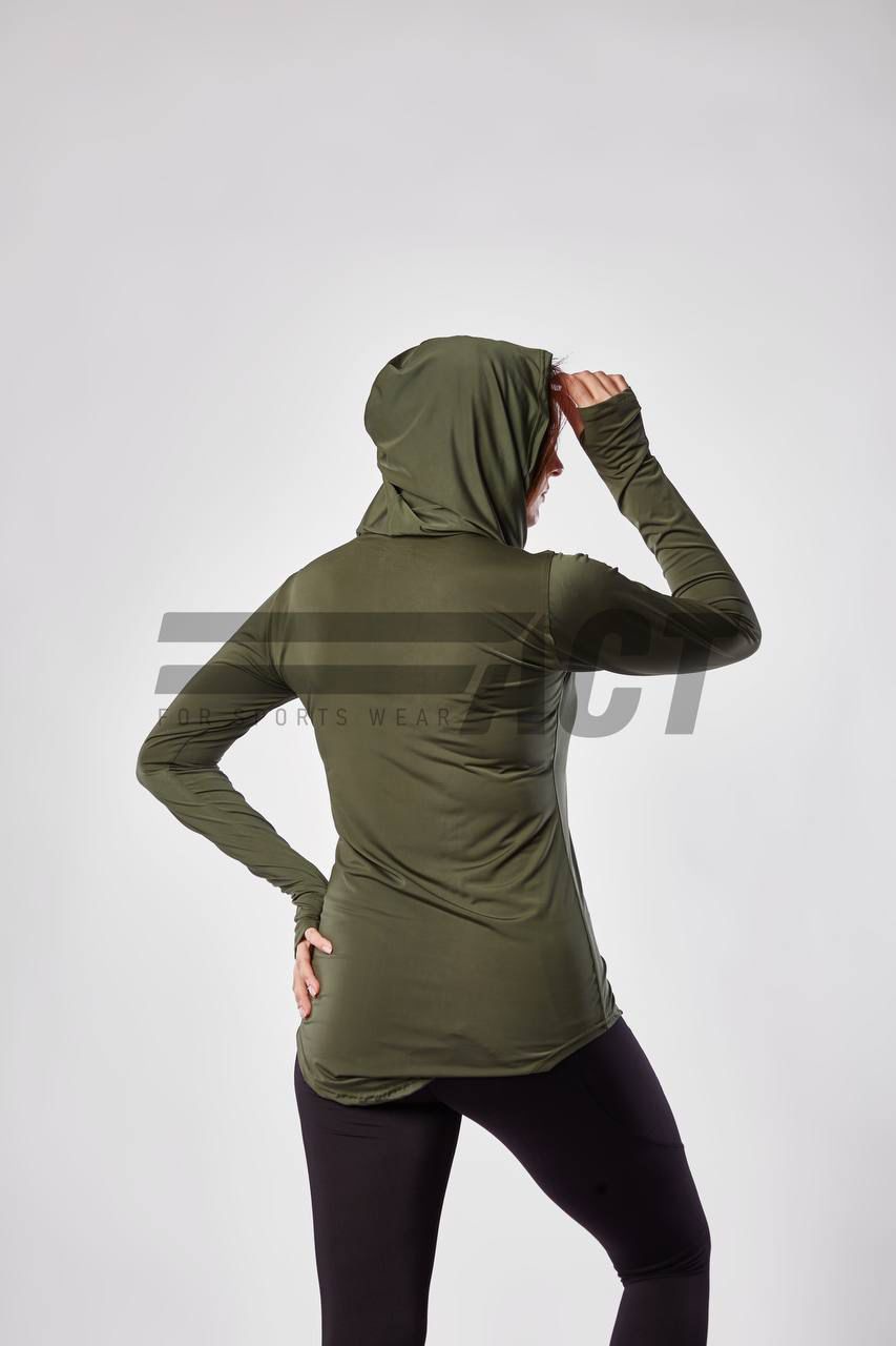 تيشيرت رياضي حريمي كابيشو كم طويل | Women's Hooded Sports Top