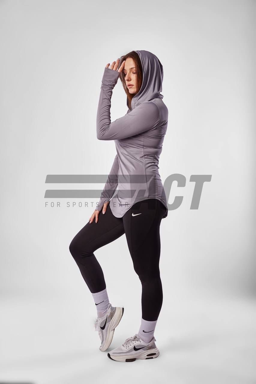 تيشيرت رياضي حريمي كابيشو كم طويل | Women's Hooded Sports Top