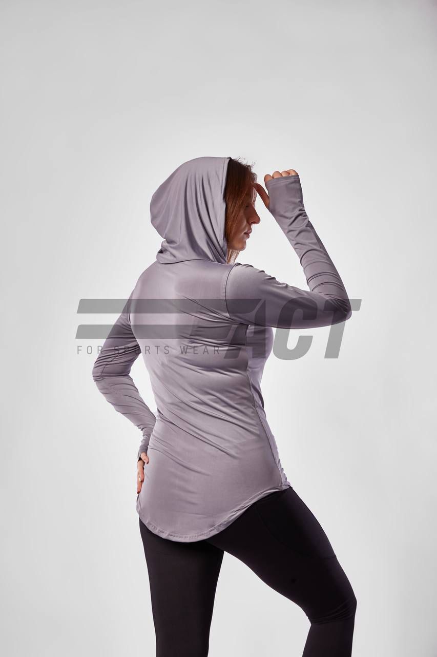 تيشيرت رياضي حريمي كابيشو كم طويل | Women's Hooded Sports Top